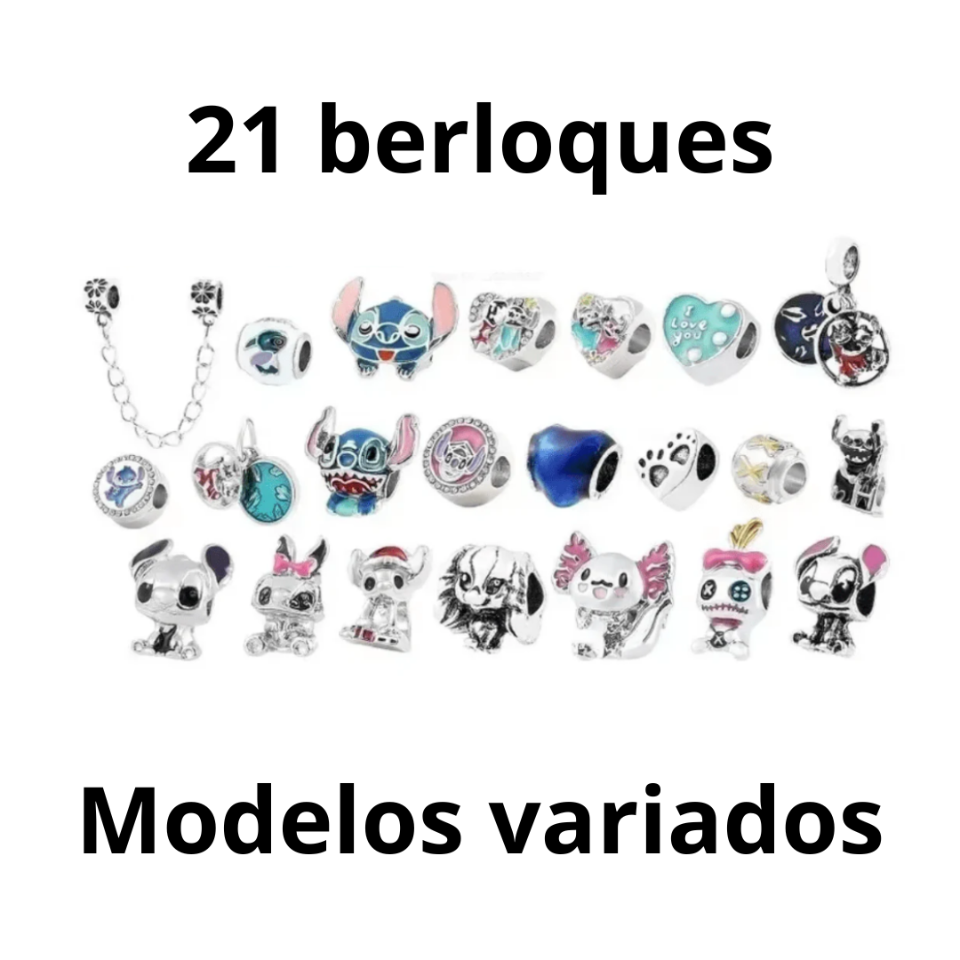 (VIRALIZOU) Stitch Calendário Contagem Regressiva [Pulseira Grátis + Berloques] Edição Limitada