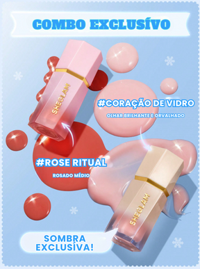 Conjunto de presente Festive Glow - Ritual de rosas e coração de vidro